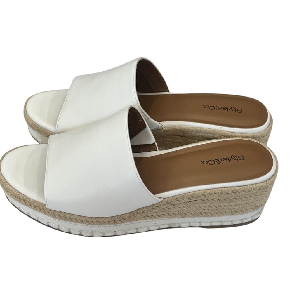 Style & Co Hayes Wedge Sandals Women's 9 jute rope cushioned comfort slip on